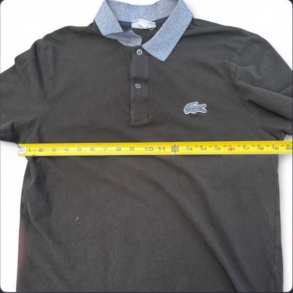 Lacoste Men’s Polo Shirt with Big Logo Black and Gray Size 5 - Picture 8 of 8